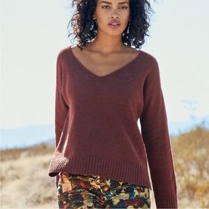 Peruvian Connection Hamptons V Neck Sweater Large Pima Cotton Boho